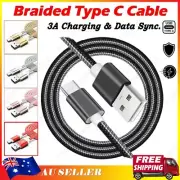 Braided USB to Type C Charger Cable Charging Data Cord Samsung Huawei Google 1M