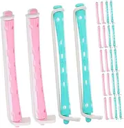 Beavorty Hair Rollers for Overnight Curls 24pcs Perm Rod Set Versatile Hair Curlers for Curls Plastic Rods for
