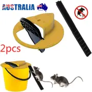 2pcs Mouse Trap Flip N Slide Bucket Lid Reusable Rat Catcher Killer with Ladder