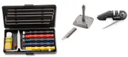 Lansky Deluxe Knife Sharpening System + Universal Mount + Medium Serrated Hone LSMRT + Lansky Blademedic Pocket Sharpening Kit Bundle