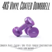 2x 4KG Vinyl Coat Dumbbells Solid Dumbell Arm Hand Gym Weights Strength