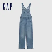 在飛比找momo購物網優惠-【GAP】女裝 牛仔吊帶褲-淺藍色(841416)