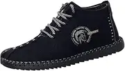 [Asifn] Mens Warm Chukka Boots Leather Fleece Suede Driving Ankle Desert Boot Lightweight Casual Slip-On Loafer Winter Shoes