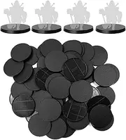 Evemodel 60pcs 60mm Round Bases for Wargames Table Top Military Simulation Scene ABS Plastic