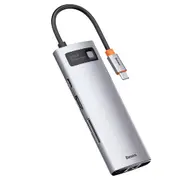 Baseus 8-in-1 Type-C USB 3.0 HUB Adapter for Laptop Tablet Phone - Gray