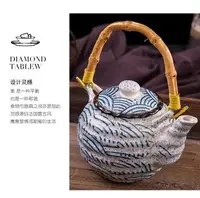 在飛比找樂天市場購物網優惠-茶壺 日式陶瓷茶壺 750ml 手繪海浪茶壺 泡茶器 提梁單