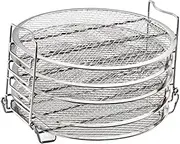 CLISPEED 5-layer Dehydrator Rack for Air Fryer Sturdy Stainless Steel Stand Accessories for 6.5qt/8qt Air Fryer Trays