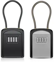 Key Lock Box, Safe Lock Box Keys with Removable Shackle, 4-Digit Combination Lo