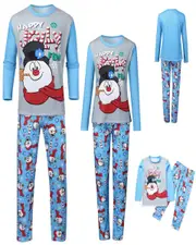 Snowman Merry Christmas Family Pyjamas Set