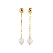 Rhea Earrings in Sterling Silver with White Pearl & Shiny Finish - Elegant Jewellery in Australia