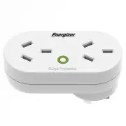Energizer Double Outlet Power Surge Protector, White. ET-DOS175