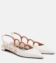 [Aquazzura] Aquazzura Endless Love cutout leather flats AU 8 white