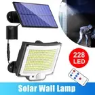 228LED Split Solar Wall Lamp Outdoor Motion Sensor Solar Security Light with RC