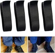 [THYULIFE] Black Boot Straps Elastic Military Boot Blousers Boot Bands for Cowboy Boots, Adjustable Tactical Military Blousing Straps for Hunting Gardening Hiking Cycling Fishing Army Uniforms (4Pack)