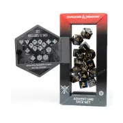 Sirius D&D Adventure Dice Rogue Poly Set - Black w/Gold (15) New