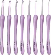 Reessy Crochet Hooks Set, 3.0-6.0mm Lightweight Ergonomic Crochet Hooks for Arthritic Hands, 8 Size Comfortable Smooth Crochet Hook, Easy to Use for Crochet Beginners and Experienced Crochet Lovers