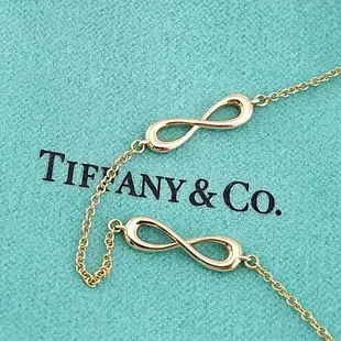 TIFFANY 18K玫瑰金-三個Infinity無限符號墜飾手鍊