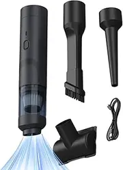 Cordless Car Vacuum - Handheld vacum Cleaner | 200W Air Duster | Rechargeable Portable Car vacum Cleaner Car | Portable 19000PA Air Duster for Car Carpet Floor Home Dust Hair Cleaning