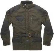 Fuel Bunker waterproof Motorcycle Wax Jacket, green, Size S for Men