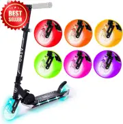 Kids 2 Wheel Kick Scooter with Light Up Wheels Ages 5-12 Boys Girls Outdoor Toy
