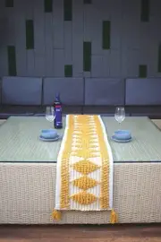 Jute Hand Woven Table Runner 6 Seater 14x72 INCH Rust_Hexa