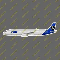 在飛比找蝦皮購物優惠-威航 V AIR A321 威熊 垂尾 擬真民航機3M貼紙 