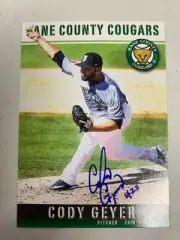 Cody Geyer 2015 Signed Kane County Cougars Team Card