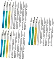 TEHAUX 12 Sets Hobby Knife Set Replacement Blades for Hobby Arts Crafts Precision Cutting Snap-off