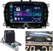 2+32G Car Radio Navigation for f-iat 500 2016-2019-Head Unit with Carplay/Android Auto & Backup Camera,7" 1024 * 600 HD Touchscreen with GPS Navigation, Bluetooth, WiFi, SWC, DSP, FM/RDS,Mirror Link
