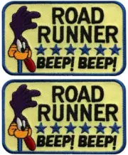 Road Runner Beep Beep Embroidered Patch | 2PC iron on or sew 3.3"x2"