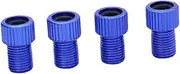 JUMPLAWN 4Pcs Aluminum Alloy to Valve Adapters for Road Bikes Durable Blue Converters for Bicycle Tube Pump Air Compressor Repair Tools
