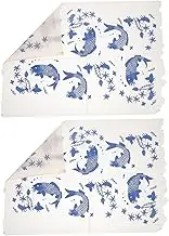 Parliky 2 Pcs High Temperature Underglaze Transfers for Pottery Fish Pattern Ceramic Decals Timeless Floral Design Handmade Quality for Clay Art for Pottery and Ceramics