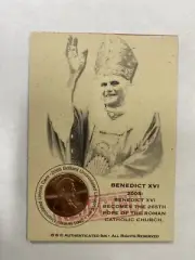 Pope Benedict XVI REJECTED Authenticated Ink 2005 Uncirculated Lincoln Mem Card