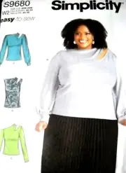 Knit Top with Sleeve Variations size 20w-28w Simplicity 9680 Sewing Pattern