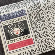 Vintage 80s NOS JENNY KEE Oz print fabric double bed flat sheet