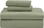 Superior 1200 Thread Count Egyptian Cotton Sheet Set, Bedroom Sheets, Modern Home Essentials, Luxury Bedding, 1 Elastic Deep Pocket Fitted Bed Sheet, 1 Flat Sheet, 2 Pillowcases, Full, Sage