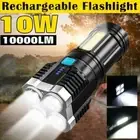 Super Bright 1000000LM Torch Led Flashlight USB Rechargeable 4LED Light Outdoor