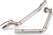 Rear section Stainless steel exhaust pipe, suitable for GSX-R150 gsxr125 2017-2021(Silver)