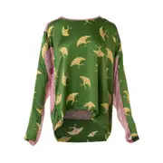 [Dries Van Noten] Fluid Silk Satin Printed Shirt