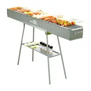 WillBBQ Charcoal BBQ Portable Hibachi Grill for Skewer and Kebabs 150(L)x18(W)cm