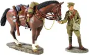 W Britain World War I 1916-18 British Lancer Feeding Horse #23063 WWI