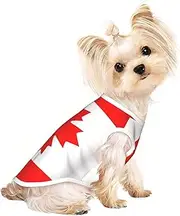 Canadian flag print Dog Shirts for Small Dogs Stretchy T-Shirts Lightweight Tank Top Sleeveless Striped Vest
