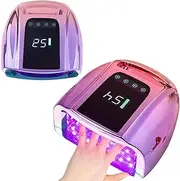 YIHENGKJ 96W UV LED Nail Lamp, Rechargeable UV Light for Gel Nails, Professional Nail Dryer UV Light for Nails with Automatic Sensor/4 Timer Setting, Large Capacity-15600mAh