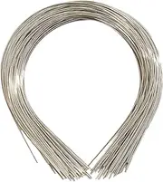 Oshhni 50Pcs Plain Metal Headbands for Crafts Thin Wire Hairband Bulk for Women Hair Accessory DIY Craft Supplies Blank Headbands for Crafting, Silver