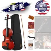 3/4 Size Beginner Violin Kit with Hard Case Rosin Shoulder Rest Strings
