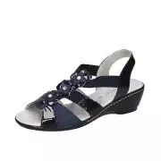 Women's Shoes CONFORT 37 Eu Sandals Blue Paint Fabric EZ329-37
