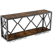 Costway 2-Tier Wall Mounted Wine Rack 39 Bottles Wine Storage Shelf Cellar Display w/Glass Holder