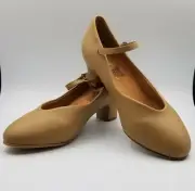 Bloch Dance Women's Broadway Lo Character Shoe tan size 8 smooth heel