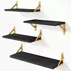 Floating Shelves for Wall, Black Wall Shelves Different Black and Gold Bracket