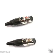 2pcs Spare Connector adapter Mini XLR 3-Pin Female for AKG SAMSON Microphones
